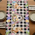 thumbnail image 5 of Table Runners 70 Inches Long Dress Scarves, Easter Bunny Farmhouse Coffee/Dining/Kitchen Table Decor, Holiday Table Runner, Spring Easter Eggs Floral Black White Check 13x70 Inch, 5 of 9