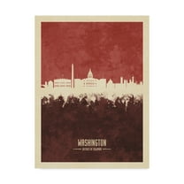 Trademark Fine Art 'Washington DC Skyline Red II' Canvas Art by Michael Tompsett