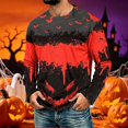 thumbnail image 4 of Men's Halloween Shirts Candy Ghost Loose Fit Long Sleeve Scary Costumes Skeleton Graphic Print Crew Neck Horror Spooky Shirt M, 4 of 5