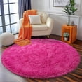 thumbnail image 3 of Socofuz 6ft Round Super Fluffy Rug for Baby Nursery, Round Hot Pink Carpet for Kids' Room, Living Room, and Modern Interior Decor, 3 of 8