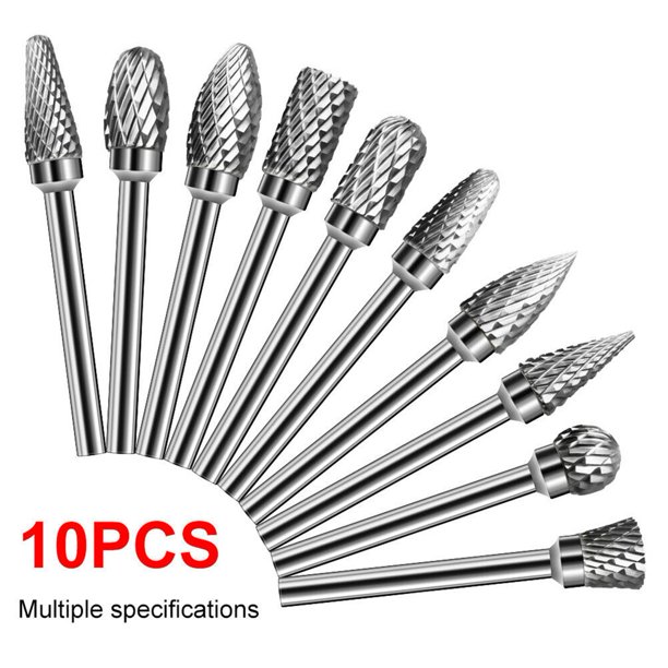 10x Rotary Burr Set Head Tungsten Carbide Burr 1/8" Shank Die Grinder