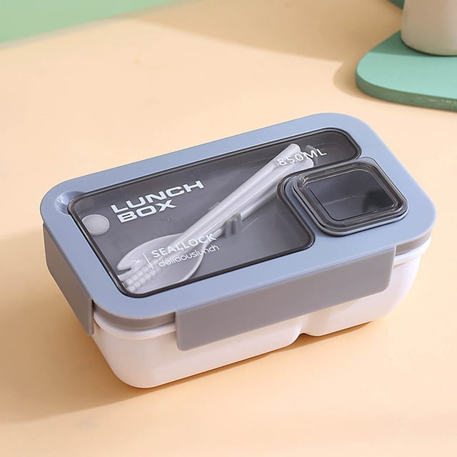 Portable Plastic Partition Integrated Lunch Box, Multi-functional Light Food Bento Box