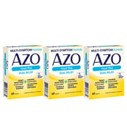 3 Pack AZO Natural Yeast Prevention Homeopathic Yeast Infection Treatment Tablets 60 Ct