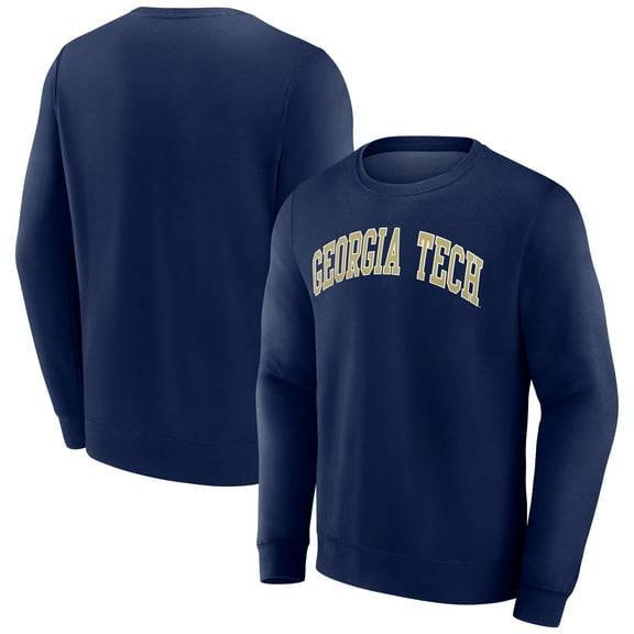 Men's Navy Georgia Tech Yellow Jackets Short Name Fleece Pullover Sweatshirt