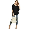 thumbnail image 5 of Made by Johnny Women's Scoop Neck Half Sleeve Batwing Dolman Top M BLACK, 5 of 6