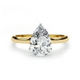 thumbnail image 2 of Solitaire Wedding Engagement Ring for Women | Center 10x7mm Pear Cut Lab Created Moissanite Stackable Band Promise Rings in 10K Solid Yellow Gold Jewelry Gift for Her, Ring Size 7, 2 of 5