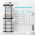 thumbnail image 2 of Wall Mounted Vertical Towel Rack with Shelf, Black Large Size Holds Up to 6 Large Bath Sheets, 2 of 8