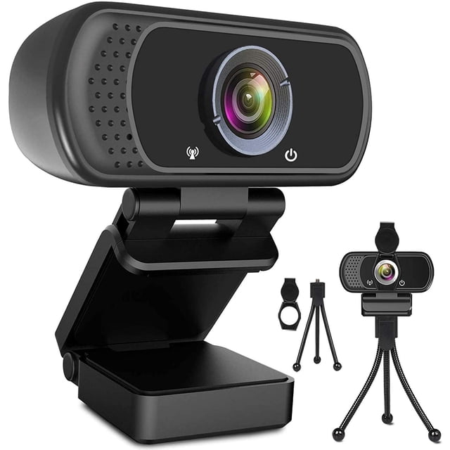 1080P Webcam with Microphone, HD Webcam Web Camera with Tripod Stand, Widescreen USB Computer Camera, Streaming Mic Web cam for Online Calling/Conferencing,Facetime/YouTube Desktop Laptop PC