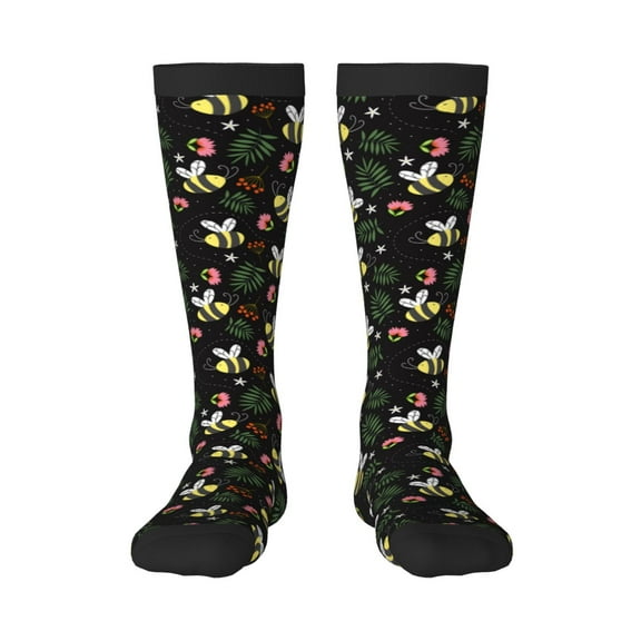 Hirioo Bees for Adult Stockings Breathable Sock Non-Pilling,Contrasting Color Design
