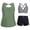 1 - Army Green, variant on Swimwear 3 Piece Solid Womens Bathing Suit Crew Neck Bikinis Boy Shorts Green Bikini Sets for Women,L