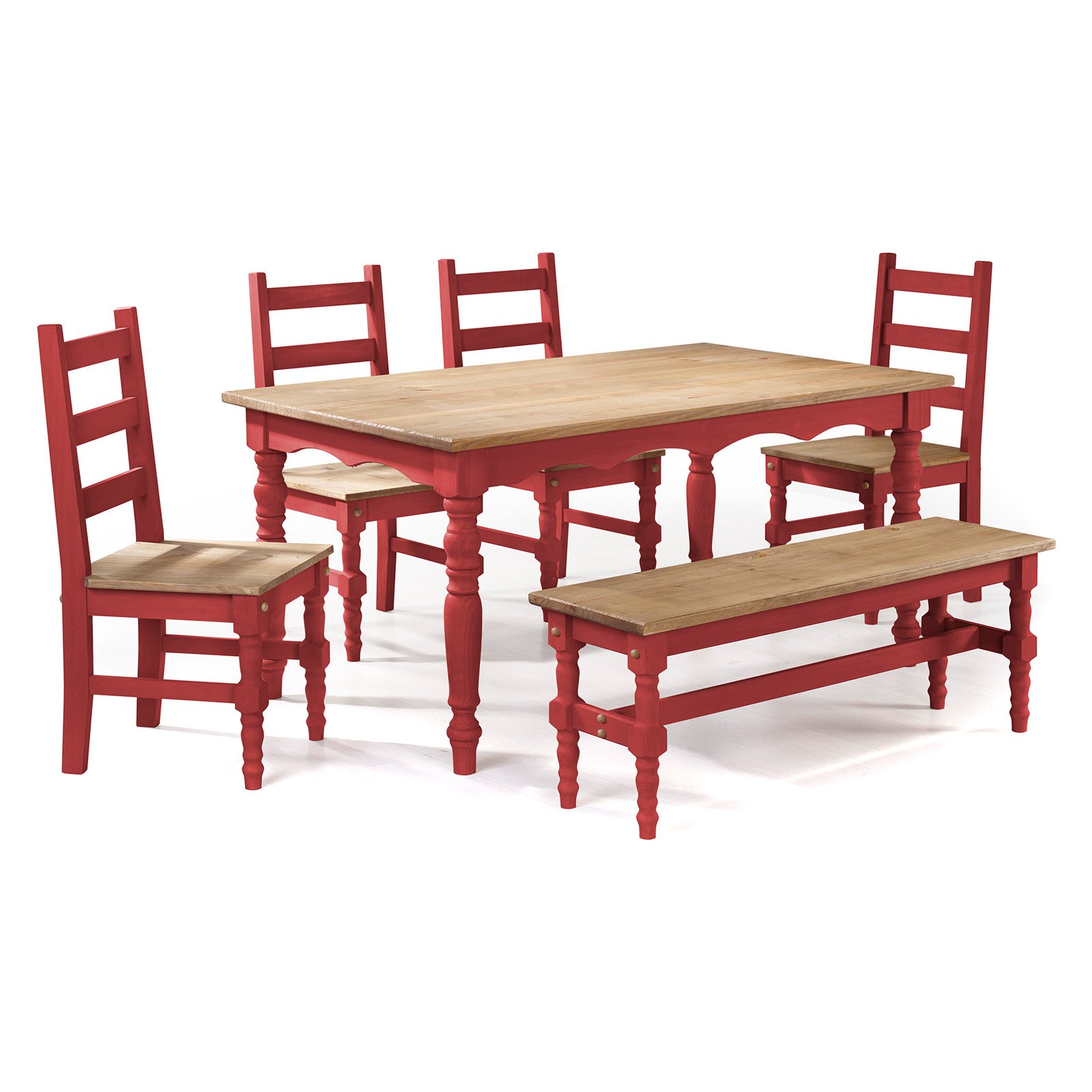 Manhattan Comfort Jay Dining Table Set with 1 Bench and 4 Chairs