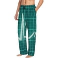 thumbnail image 2 of Uemuo ECG Wave Pattern Men's Wide Leg Palazzo Lounge Pants with Pockets Light Weight Loose Comfy Casual Pajama Pants-XX-Large, 2 of 9