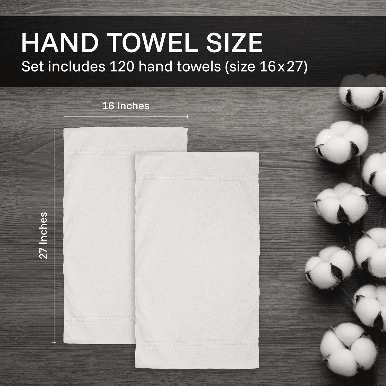 Belem Luxury Cotton Bath Towels, Absorbent and Durable, 16x27 Inch, Pack of 120