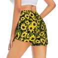 thumbnail image 3 of Goofa Sunflowers In Vintage Printed Women 2 in 1 Running Shorts,Quick Dry Athletic Workout Shorts,High Waisted Athletic Shorts with Liner Pockets-, 3 of 9