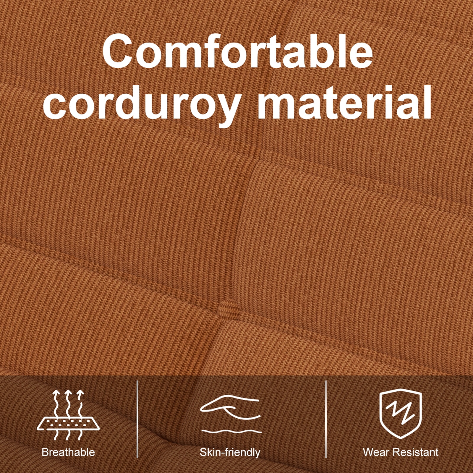 Kinbor 3-Seat Bean Bag Chair, Modern Lazy Sofa Floor Sofa Chair Bean Bag Chair, Big Fireside Bean Bag Lounger for Adults, Brown