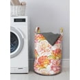 thumbnail image 3 of Floral Laundry Bag, Artwork of Watercolor Style Blossoming Roses, Hamper Basket with Handles Drawstring Closure for Laundromats, 13" x 19", Coral Orange White, by Ambesonne, 3 of 4