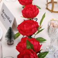 thumbnail image 3 of Efavormart 6 ft Red Silk Peony Garland with Bendable Wire Vines Artificial Flower Garlands with Leaves for Wedding Decoration, 3 of 11