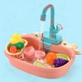 thumbnail image 4 of Sink Toy Set Assorted 16PCS Electric Kitchen Sink Playset Dishwasher Pretend Toy, 4 of 10