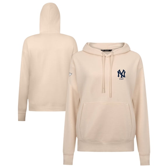 Women's Levelwear Khaki New York Yankees Cooperstown Collection Adorn Core Logo Pullover Hoodie