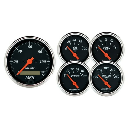 Auto Meter 1421 Designer Black Street Rod Kit