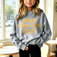 thumbnail image 2 of XAOFW Girls Hoodies Casual Letter Print Long Sleeve Hooded Sweatshirts Soft Cozy Fashion Pullover For Kids Versatile Top 6-7 Years, 2 of 4
