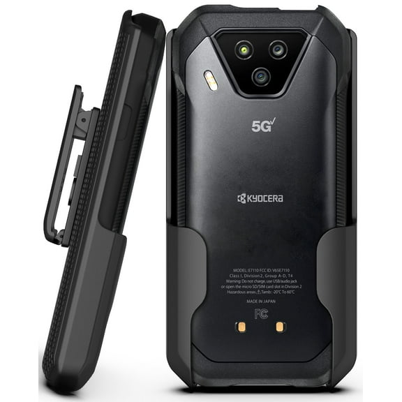 Nakedcellphone Anchor Lock Edition Compatible with Verizon Kyocera DuraForce Ultra 5G UW (E7110), Black [Rotating/Ratchet] Belt Clip Phone Holster Hip Holder Case [with Secure Click]