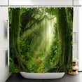 thumbnail image 4 of Pbobriich Nature Shower Curtain,Jungle Rain Forest Tree Waterproof Polyster Bathroom Curtain,47"x71", 4 of 5