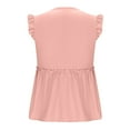 thumbnail image 5 of Karight Womens Babydoll Tank Tops V Neck Ruffle Sleeve Pleated Peplum Shirts Summer Casual Boho Flutter Flowy Tank Tops, 5 of 7