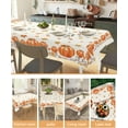 thumbnail image 3 of Maple Leaves Tablecloth Waterproof for Round/Rectangle/Oval/Square Tablecloth 60x84 in Table Cloth Cover Thanksgiving Decorations for Fall Baby Shower Christmas Wedding Party,Autumn Orange Pumpkin, 3 of 6