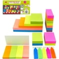 TRAHOOSticky Notes Value Pack, Neon Assorted The Most Commonly Used