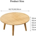 thumbnail image 3 of Japanese Coffee Table - Small Low Round Table for Home Study, Tatami, Bay Window, Computer and Gaming (Color: A, Size: 80 * 80 * 40CM), 3 of 7