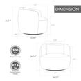 thumbnail image 4 of 34" Corduroy Swivel Barrel Chair – 360° Rotating Lounge Chair with Pillow, Metal Base – Ivory Upholstered Armchair for Living Room, Office & Reading Nook, 4 of 6