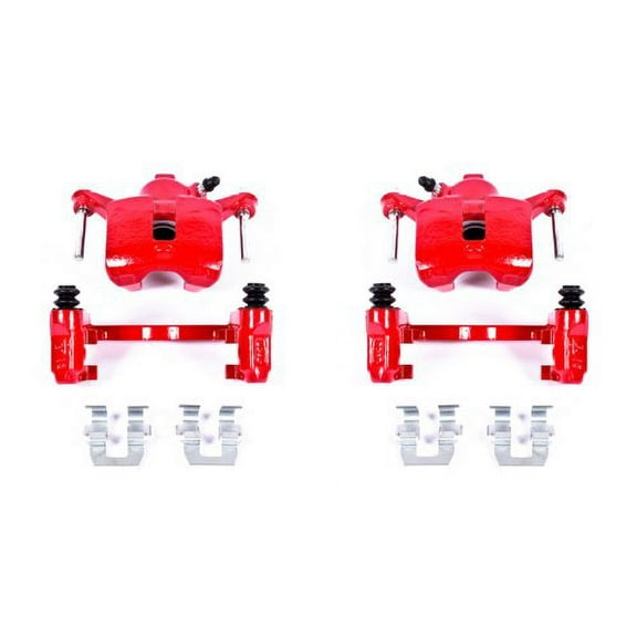 Power Stop Rear Pair of Red Powder Coated Calipers S4644