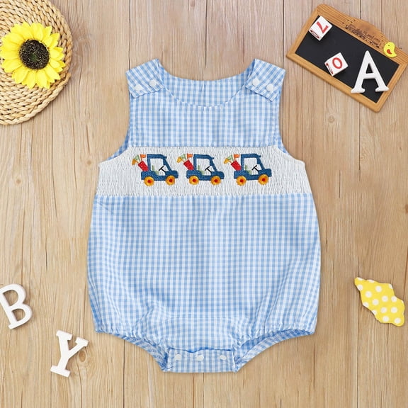 Baby Onesies Boys Girls Golf Embroidered Jumpsuit Baby Boy Romper Blue 6-12 Months