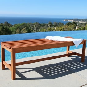 Outdoor Eucalyptus Wood 5 Foot Backless Bench Walmart Com