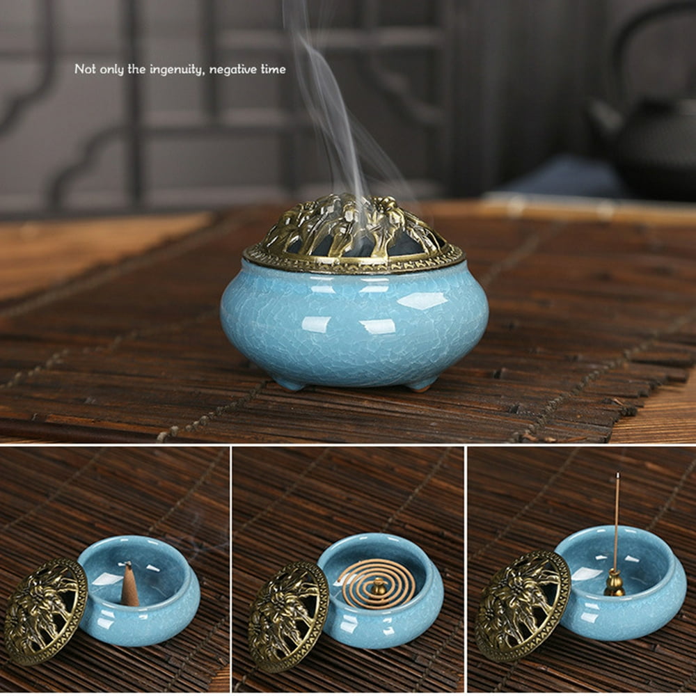 Yesbay Vintage Ceramic Incense Burner Holder Meditation Buddhist Zen