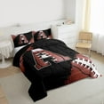 thumbnail image 3 of Manfei Letter A Monogrammed Bedding Comforter Set,Rugby Game Twin Comforter Sets,Brown Black Bedding Set For Boy,Microfiber Room Decorative Reversible,2pcs, 3 of 8
