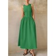 thumbnail image 4 of Vestido Maxi sin Mangas con Patchwork Verde PRETTYGARDEN M, 4 of 8