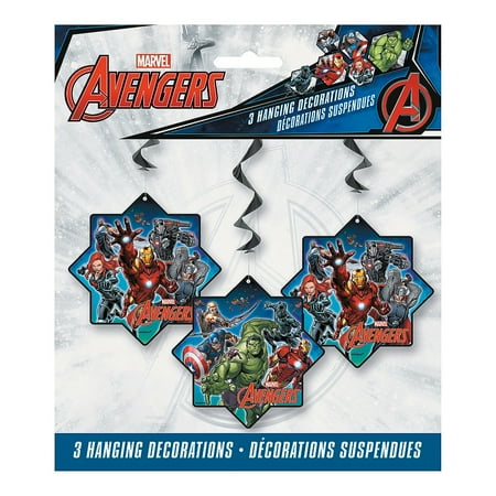 Avengers Hanging Swirl Decorations - Party Supplies - 3 Pieces
