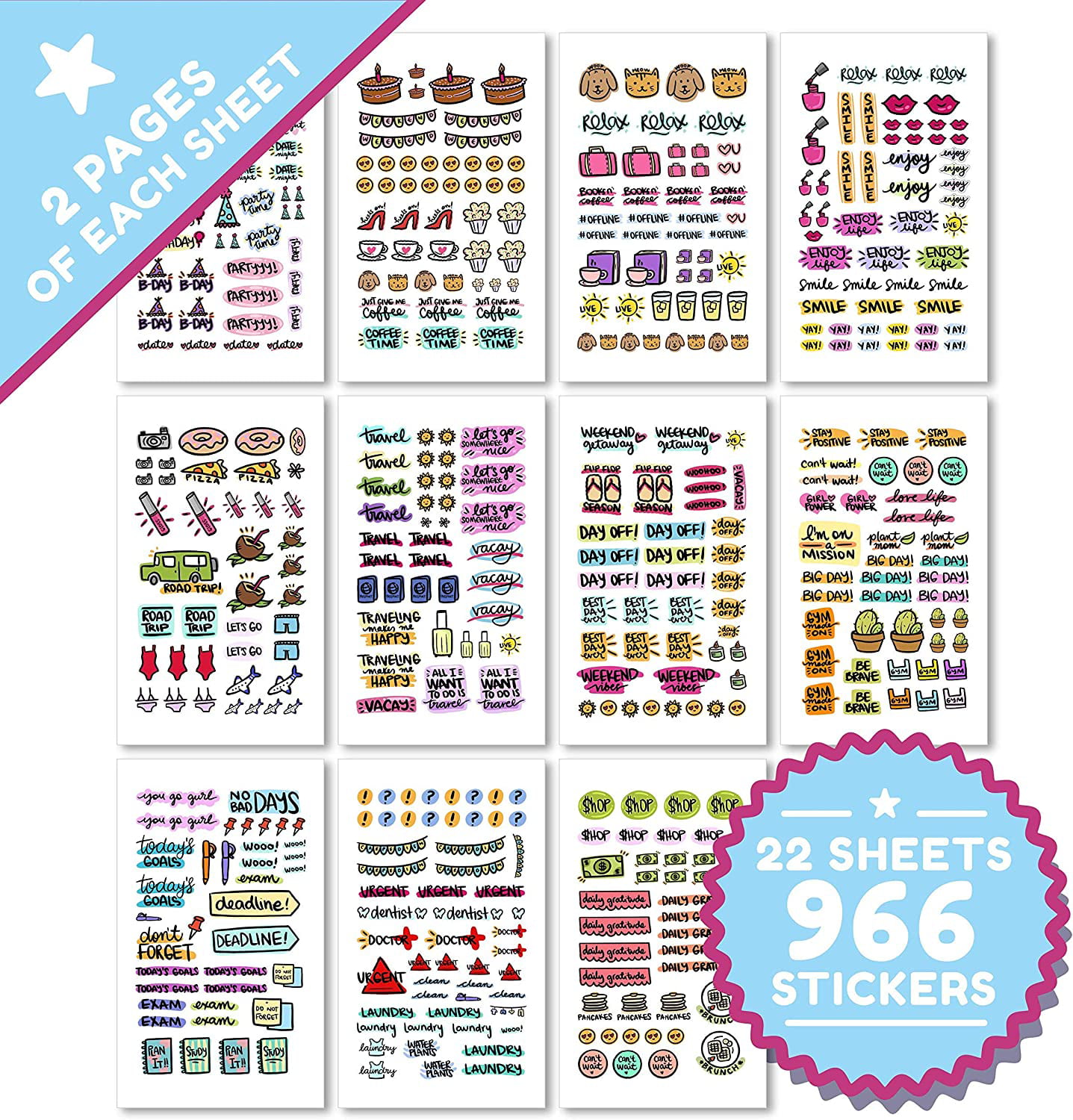 Planner Stickers All Inclusive Value Pack 2862 Gorgeous Stickers to  Complement Your Planner, Journal and Calendar by Savvy Bee 