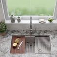 thumbnail image 2 of 32" x 22" Workstation Sink, Single Bowl Kitchen Sinks, Drop in Kitchen Sink, Granite Composite Kitchen Sink, Quartz Undermount Sink, Galaxy Concrete Kitchen Sink, Grid, Strainer, Flange LP-750TM-C, 2 of 7