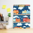 thumbnail image 2 of FORMRS Acrylic Clipboard with Low Profile Clip Standard A4 Letter Size, 12.5" x 9", Blue Cute Train Pattern, 2 of 8
