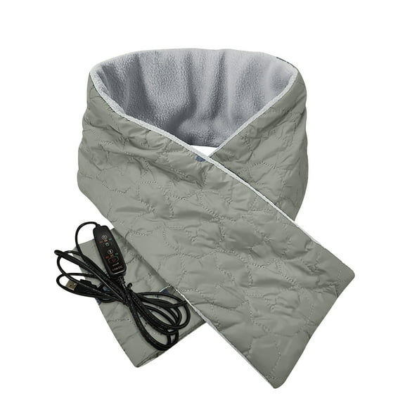 Elainilye Fashion Winter Heated Scarf for Women Heating Scarf Smart Electric Heating Scarf Portable USB Winter,Gray