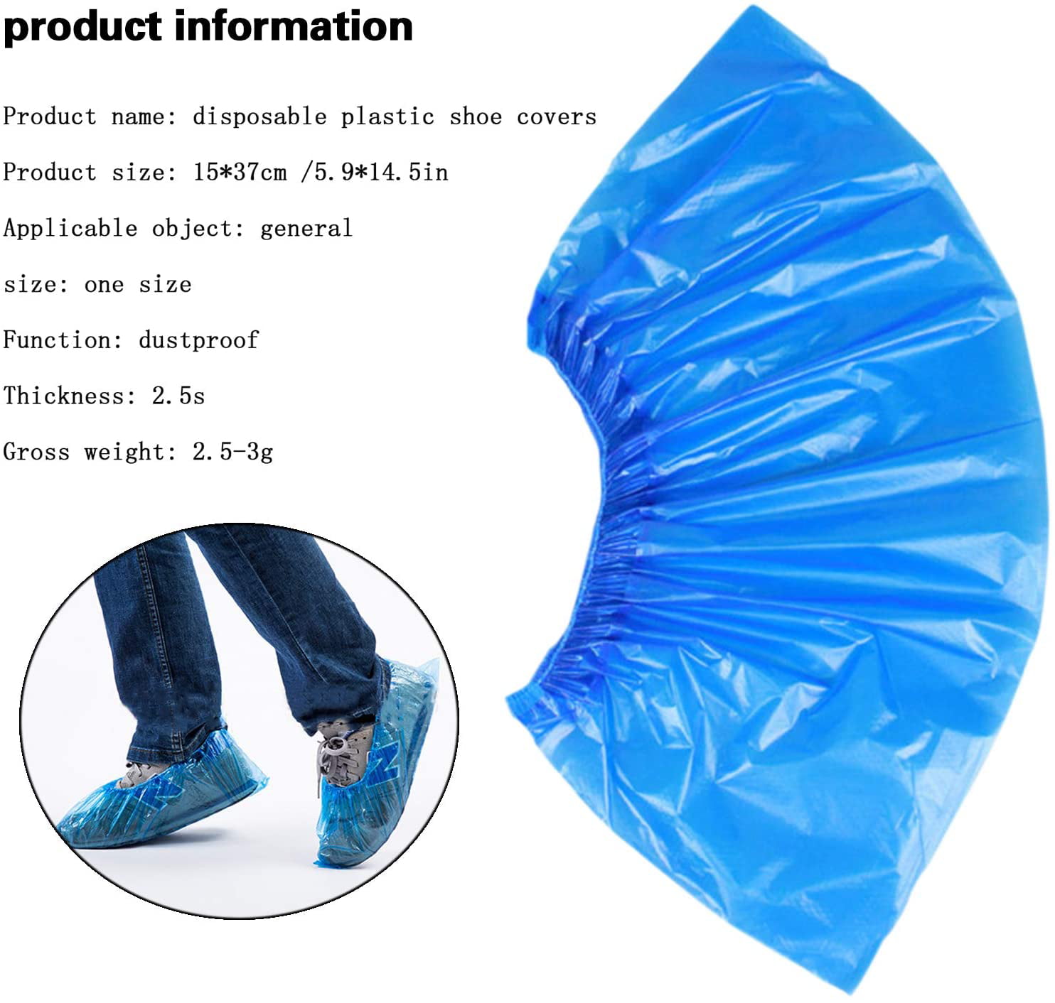 Details about   100-1000X Disposable Anti Slip Boot Shoe Covers Overshoes Protective Waterproof 