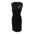 thumbnail image 2 of Lauren by Ralph Lauren Women's Sequin-Trim Keyhole Dress (4, Black), 2 of 2