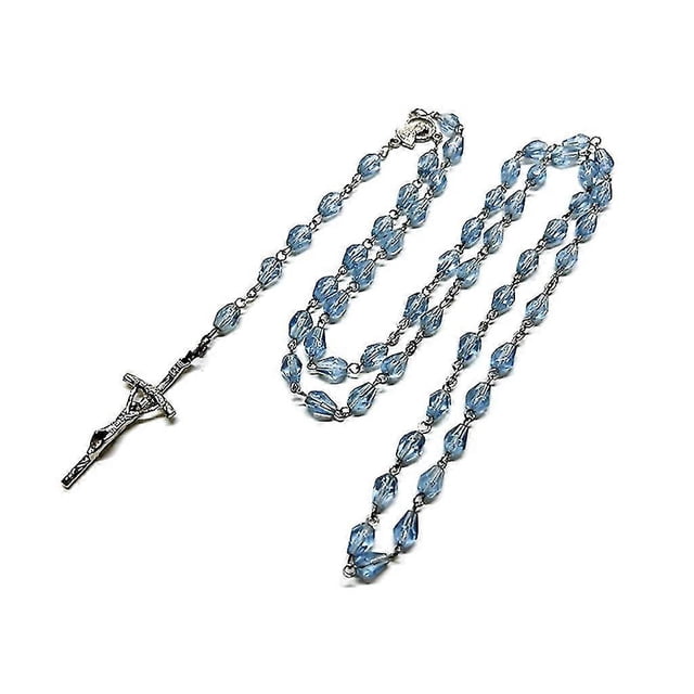 Catholic Cross Rosary Necklaces Women Religious Jewelry Christian Prayer Gift
