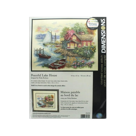 UPC: 0088677352301 | Cross Stitch Kit 14×11 Lake House