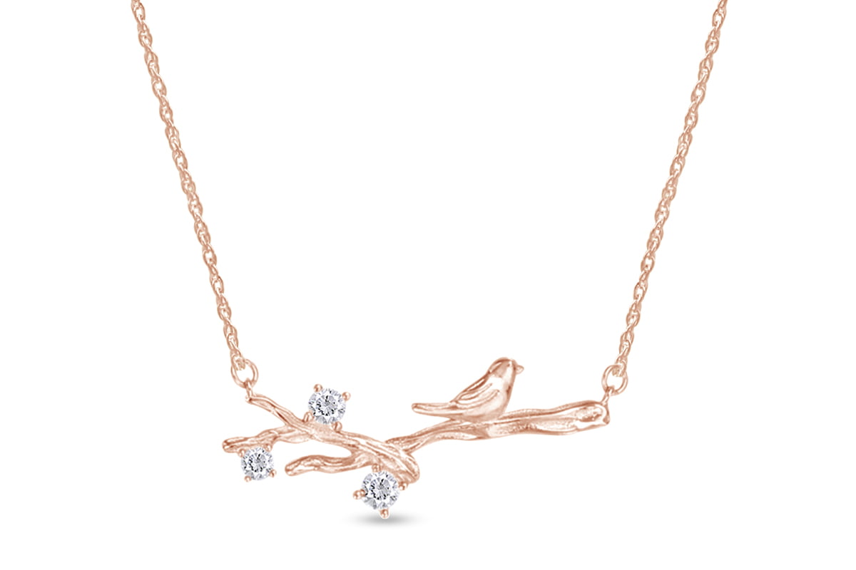 AFFY Hummingbird Pendant Necklace in 14k Gold Over Sterling Silver 