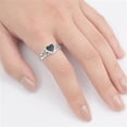thumbnail image 4 of CHOOSE YOUR COLOR Simulated Black Onyx Heart Swirl Cutout Ring .925 Sterling Silver Band CZ Female Size 6, 4 of 4