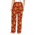 thumbnail image 3 of Picia Christmas With Gold Snowflakes Womens Soft Woven Cotton Elastic Waistband Sleep Pajama Pant Lounge Sleep Pant With Pockets And Drawstring-X-Large, 3 of 9